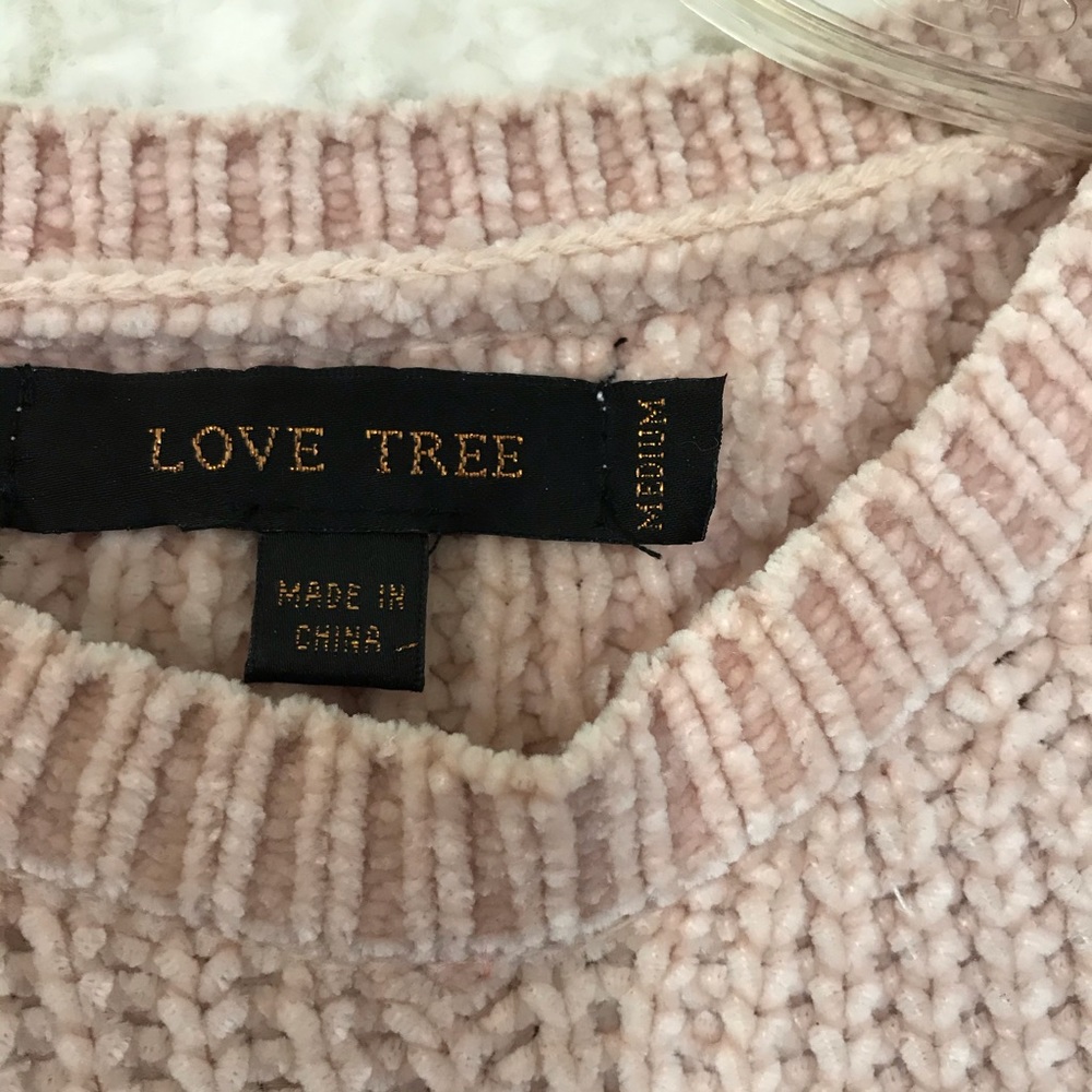 •SOLD!•Love Tree Blush Soft Pink Chenille Sweater - Picture 4 of 5